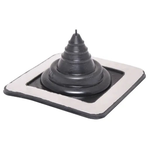 Weatherproof rubber flashing to allow penetration of metal roofing from 0-35mm without water ingress.