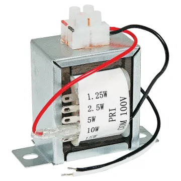 15 W 100V line speaker transformer with multi-tapped primary and secondary to suit 8 Ohm speakers.