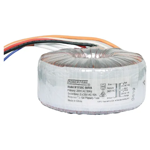 Toroidal transformers are becoming increasingly popular due to their improved magnetic properties and also that they can be made to a lower profile than a standard solenoid core transformer, allowing for equipment of similar power to be of a lower profile such as rack mounted devices.