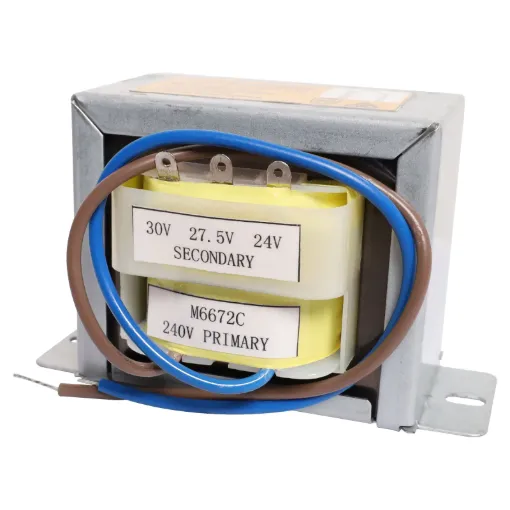 Primary fitted with 200mm fly leads.  Secondary taps have solder tags.