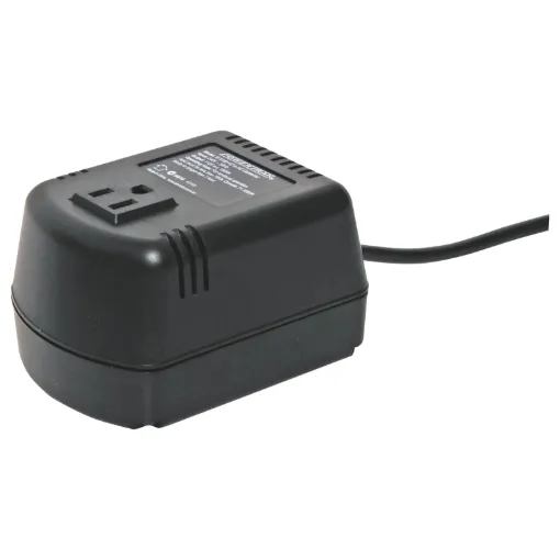 Converts 240V to 120V for using US appliances on Australian mains voltages. Fitted with US mains socket.