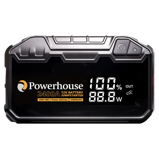 This lithium battery pack is suitable for jump starting 12V battery equipped vehicles such as cars, 4WDs and agricultural equipment.