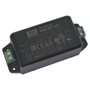 The Mean Well IRM-30-12ST 30W miniature AC-DC power supply is ready to be soldered onto the PCB boards of various kinds of electronic instruments or industrial automation equipment.