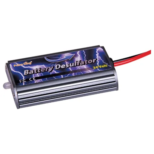 These compact desulphation units connect between the positive and negative terminals of your battery and provide high frequency pulses to break down sulfation on battery plates and provide additional service life.