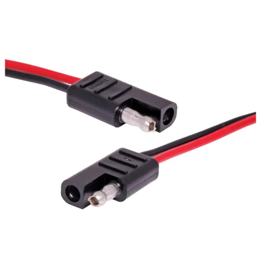 Supplied pre-terminated in a 30cm loop with mating SAE bullet connectors on each end. 18AWG cable 7.5A rated.