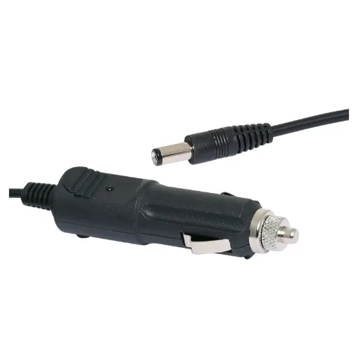 Fixed 2.1mm tip. Powers 12V devices in your car. Curly cord keeps your cabling tidy.