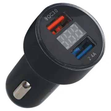 This dual charger allows you to power up to two devices in your car. Max combined current output is 5.5A.