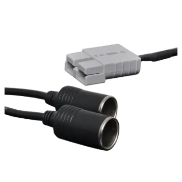 This dual car accessory (cigarette lighter) socket to Anderson plug adaptor cable allows connection of DC appliances fitted with car accessory plugs to be powered from an Anderson extension cable.