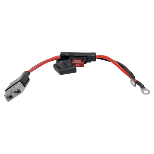 This Anderson style ring terminal adaptor cable allows you to permanently connect an Anderson style connection cable to your vehicles battery.
