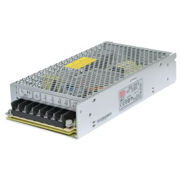 The Mean Well RS-150-5 has a rated output of 130W at 5V DC. This range of switchmode power supplies offer high efficiency DC power in a compact enclosure. They are designed to be installed within a secondary cabinet as the 240V input terminals are exposed.