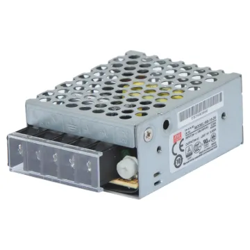 The Mean Well RS-15-24 has a rated output of 15W at 24V DC. This range of switchmode power supplies offer high efficiency DC power in a compact enclosure. They are designed to be installed within a secondary cabinet as the 240V input terminals are exposed.