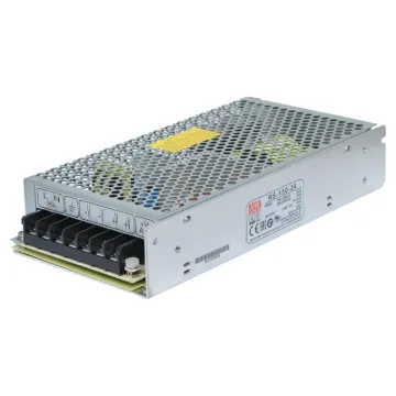 The Mean Well RS-150-24 has a rated output of 156W at 24V DC. This range of switchmode power supplies offer high efficiency DC power in a compact enclosure. They are designed to be installed within a secondary cabinet as the 240V input terminals are exposed.