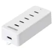 Ideal for the workbench, the office or even at home. This compact and portable 5 port USB C extension charger hub provides multiple ports for charging devices up to a total output of 100W.