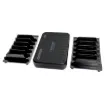 This 10-port USB charger allows you to charge up to 10 devices at once. It features 10 USB Type-C charging ports providing up to 200W of charge capacity across all ports.