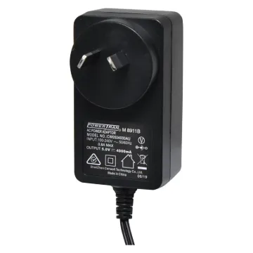 5V DC Switchmode Plugpack Supplied with fixed 2.1mm DC jack. Compact design with high current regulated output. Energy authority approved. MEPS approved.

5VDC @ 4A.