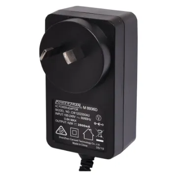 12V DC Switchmode Plugpack Supplied with fixed 2.1mm DC tip (tip positive). Compact design with high current regulated output. Energy authority approved. MEPS approved. 

12VDC @ 2A.