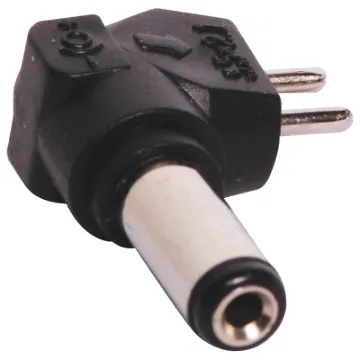 Right angle reversible polarity connector to suit the Powertran range of plugpacks.
Moulded in black plastic, with polarity indicators.
