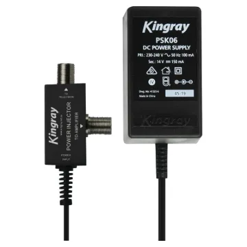 14V DC 150mA plugpack with PAL type socket arrangement designed to plug in line with Kingray range of masthead amplifiers.