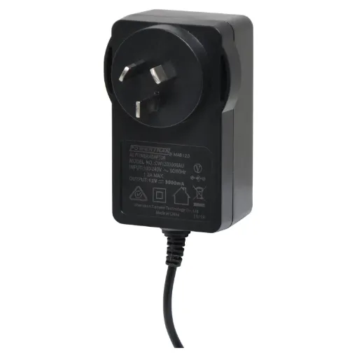 24V DC Switchmode Plugpack Supplied with fixed screw on positive 2.1mm DC tip. Compact design with high current regulated output.