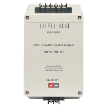 Designed to allow 8 ohm speakers to be utilised in a 100V line public address speaker system. Ideal for converting existing systems to 100V line or where 8 ohm speakers have been specified for a PA installation.