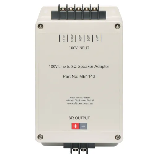 Designed to allow 8 ohm speakers to be utilised in a 100V line public address speaker system. Ideal for converting existing systems to 100V line or where 8 ohm speakers have been specified for a PA installation.