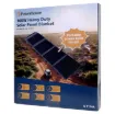 Provide portable charging power for your campsite set up. Double stitched panels, durable webbing straps and metal hanging loops and zippered cable pocket. Folds up and secures with velcro for a fast getaway! 5m Anderson cable connection.