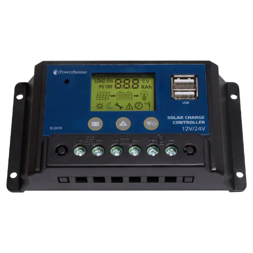 Featuring intelligent charge control, adjustable parameters, LCD screen and USB charging outputs this solar regulator represents outstanding value for under $100. It is suitable for permanent installations of lead acid and gel battery solar panel systems. The LCD allows for easy selection of charging parameters such as PV switch off voltage, load s