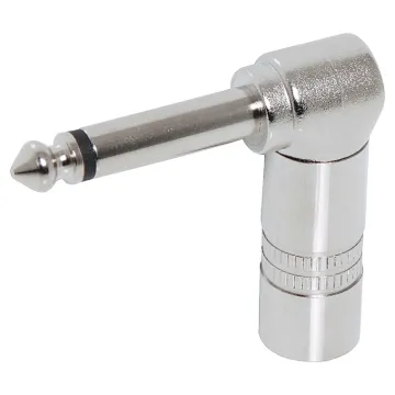 6.35mm Plug 90 Degree Mono. Metal Housing