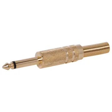 6.35mm Mono Jack. Gold.