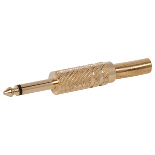 6.35mm Mono Jack. Gold.