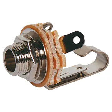 6.35mm mono chassis mount socket with SPST contact switch.