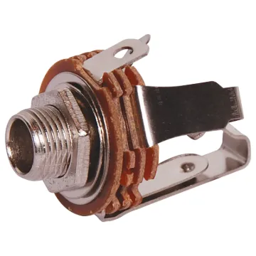 6.35mm chassis mount stereo socket with SPST Contact Switch.