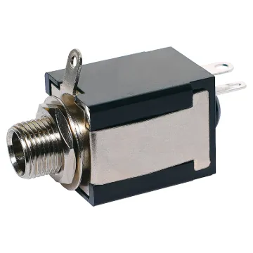6.35mm mono chassis mount socket with SPST contact switch.