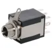 6.35mm chassis mount stereo socket with DPDT isolated switch. Mounting hole 9mm dia.