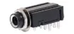 6.35mm insulated PCB mount stereo socket with DPDT switched contacts.
Mounting hole 11mm dia.