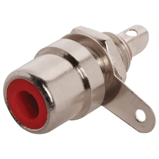 Single Hole Mount RCA Socket. Mounting hole 6mm .  Red