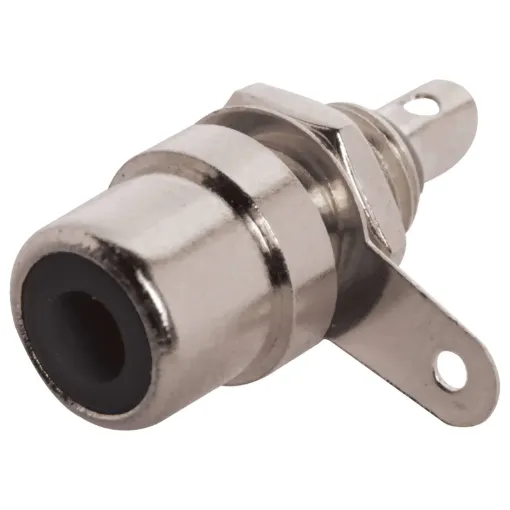 Single Hole Mount RCA Socket. Mounting hole 6mm . Black