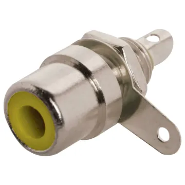 Single Hole Mount RCA Socket. Mounting hole 6mm .   Yellow