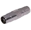 Metal 75 ohm PAL line plug to suit RG6 coaxial cable. Normal and Quad Screened. Crimp type.