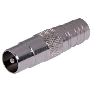 Metal 75 ohm PAL line plug to suit RG6 coaxial cable. Normal and Quad Screened. Crimp type.