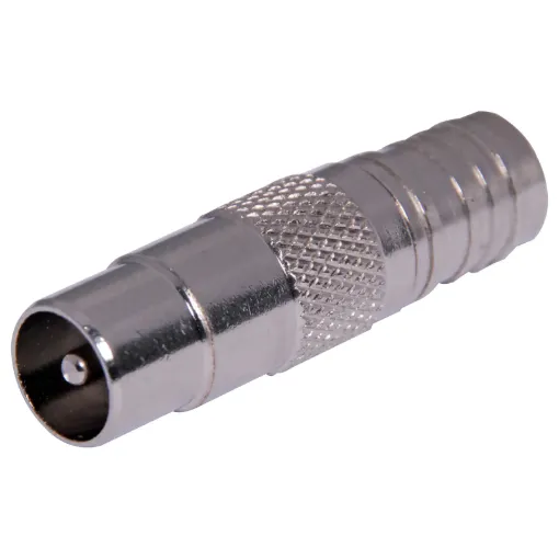Metal 75 ohm PAL line plug to suit RG6 coaxial cable. Normal and Quad Screened. Crimp type.