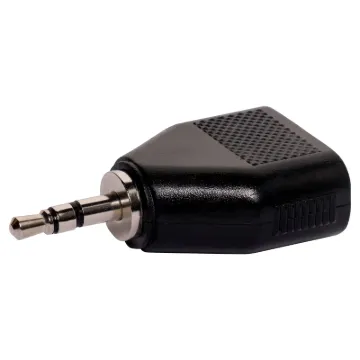 Male 3.5mm stereo jack to two female 3.5mm jacks.