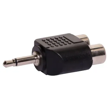 2 RCA Female to 3.5mm Mono Plug Adapter.