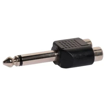2 RCA Female to 6.35mm Mono Plug Adapter.