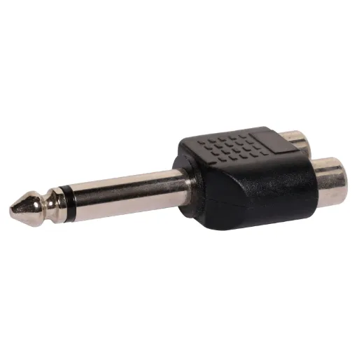 2 RCA Female to 6.35mm Mono Plug Adapter.