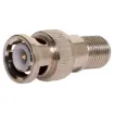 Male Bayonet Neill Concelman/ British Naval Connector (BNC) to Female F-Connector in adaptor format.