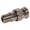 Male Bayonet Neill Concelman/ British Naval Connector (BNC) to Female F-Connector in adaptor format.