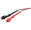 The 2 in 1 design is fitted with spike probes which can then be adapted by screwing on the supplied croc clips to the end. Shrouded banana plugs and soft rubber construction for long service life.