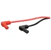 The 2 in 1 design is fitted with spike probes which can then be adapted by screwing on the supplied croc clips to the end. Shrouded banana plugs and soft rubber construction for long service life.