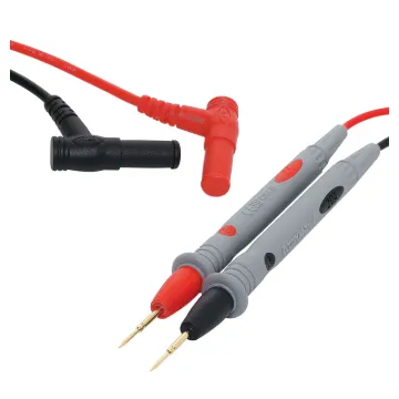 Angled shrouded banana plugs to pin probes.
